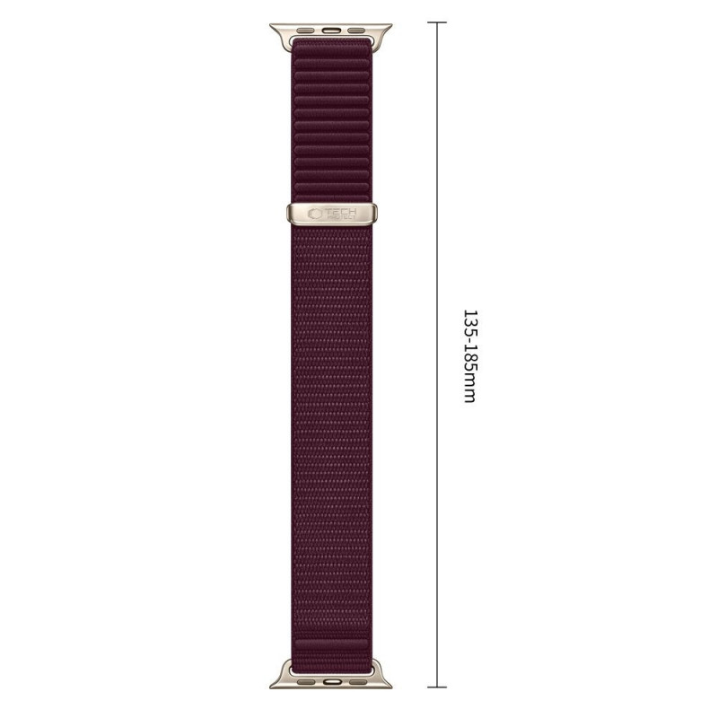 Tech-Protect Nylonloop Apple Watch 8 / 9 / 10 / 11 / 12 / SE / Ultra 44/45/46/49 mm remienok na hodinky, Deep Burgundy