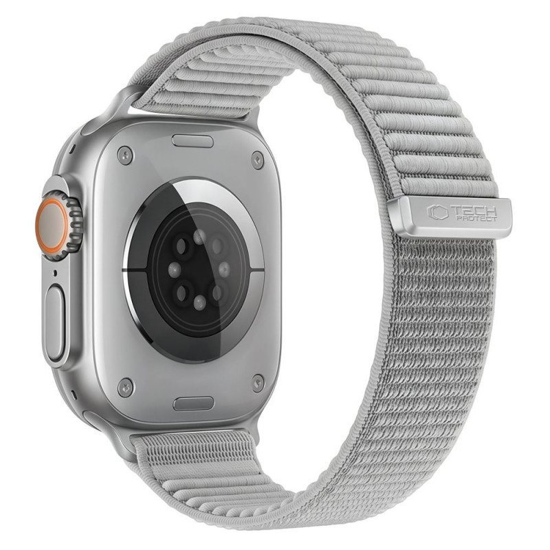 Tech-Protect Nylonloop remienok na Apple Watch 8 / 9 / 10 / 11 / 12 / SE / Ultra 44/45/46/49 mm, svetlosivý
