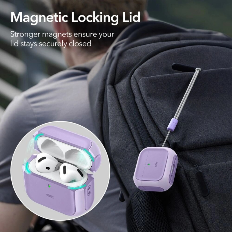 ESR Orbit HaloLock MagSafe puzdro pre Apple AirPods 4, purpurové