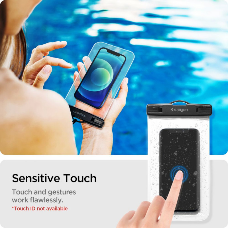 Spigen A601 univerzálne vodotesné puzdro (2 ks), Crystal Clear