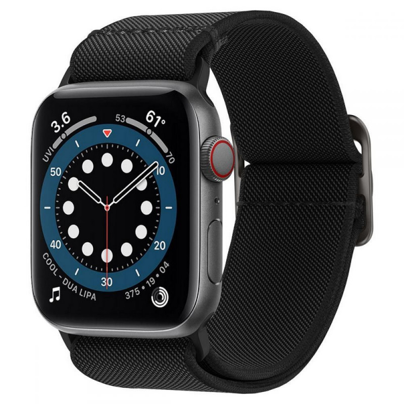 Remienok Spigen Fit Lite pre Apple Watch 4/5/6/7/SE/8/9/Ultra 44/45/49 mm, čierny