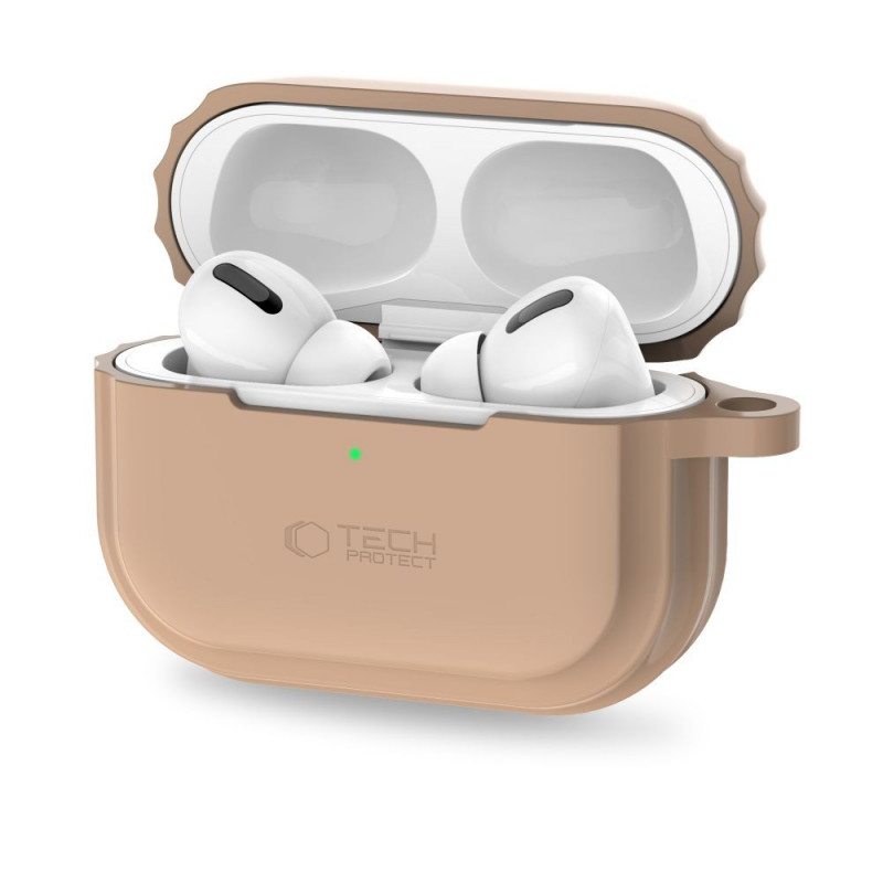 Tech-Protect Silikónové puzdro s lanom na Apple AirPods Pro 1 / 2, Cafe Latte