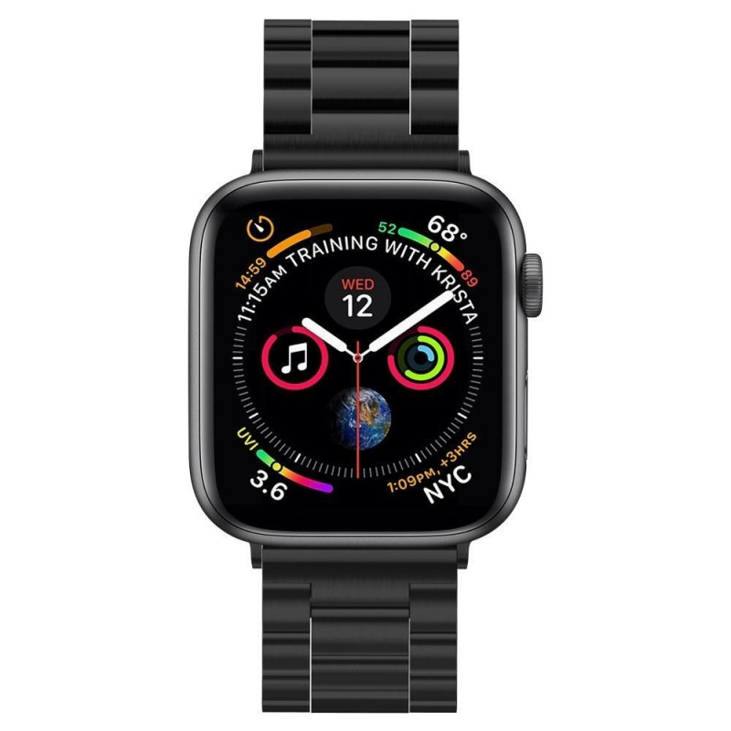 Spigen Modern Fit Band pre Apple Watch 4/5/6/7/SE/8/9/Ultra 44/45/49 mm, nerezová oceľ, čierna