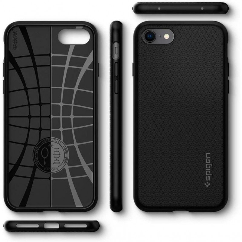 Spigen Liquid Air puzdro pre Apple iPhone SE 2022 / SE 2020 / 8 / 7, čierne