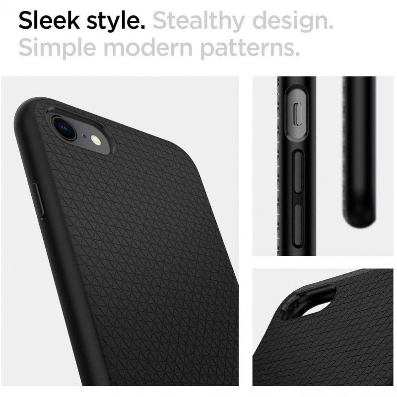 Spigen Liquid Air puzdro pre Apple iPhone SE 2022 / SE 2020 / 8 / 7, čierne