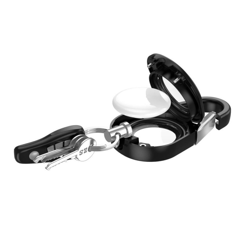 Tech-Protect Slidelock Carabiner Keychain puzdro na Apple AirTag 1/2, čierne