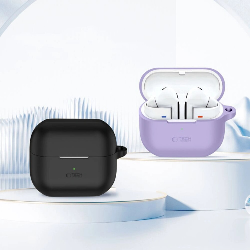 Tech-Protect silikónové puzdro s háčikom pre Samsung Galaxy Buds 3 / 3 FE / 3 Pro, levanduľová