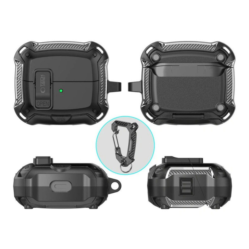 Tech-Protect Carbonox MagSafe puzdro THP4736 pre Samsung Galaxy Buds 3 / 3 FE / 3 Pro, čierne