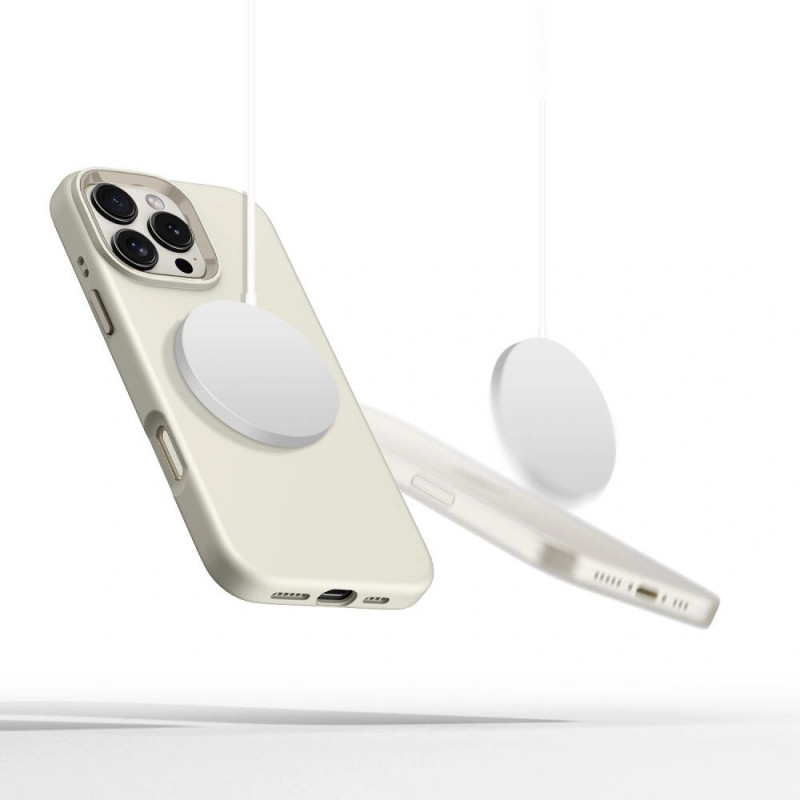 Tech-Protect Silicone Pure MagSafe puzdro pre Apple iPhone 16 Pro, Cosmic Latte