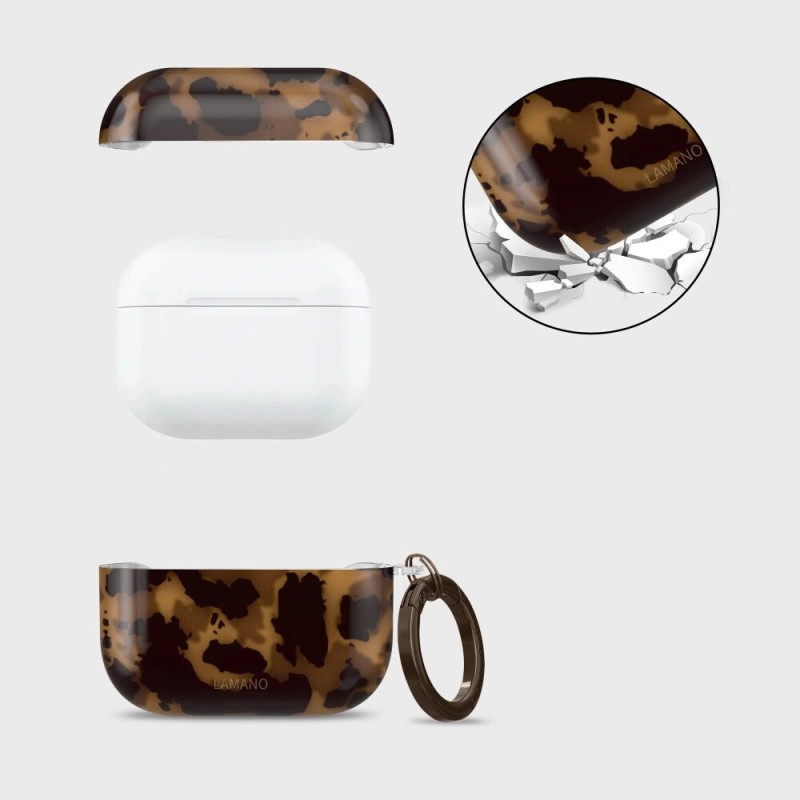 Tech-Protect Lamano puzdro Apple AirPods Pro 1 / 2 Panther (čierna a hnedá)