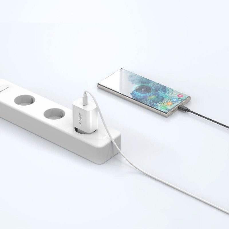 Tech-Protect NC20W 1-port USB-C Wall Charger PD20W, biely