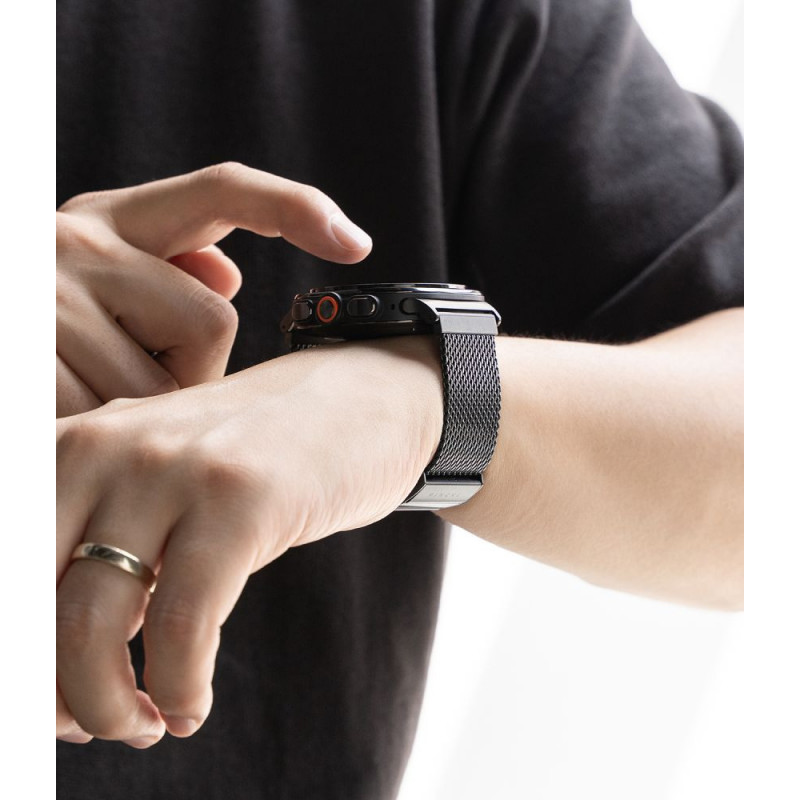 Kovový náramok Ringke Metal One Mesh RGK12092 pre Samsung Galaxy Watch Ultra 1 / 2 (2024-2026) 47 mm, čierny