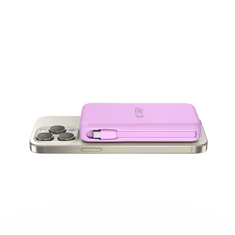 Tech-Protect PB31 LifeMag MagSafe power banka, 10000 mAh, 15 W, levanduľová