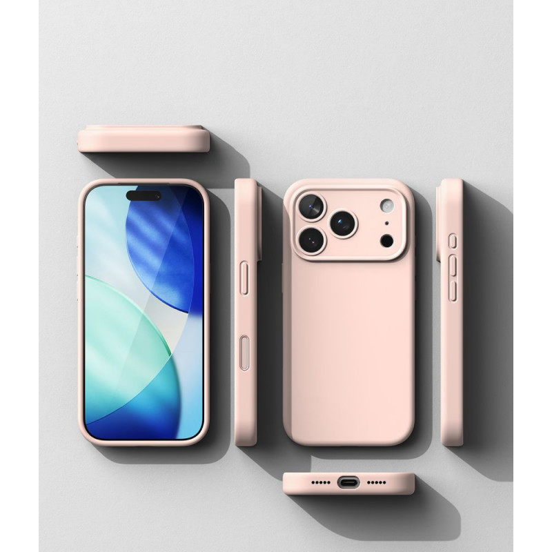 Ringke Silikónové magnetické puzdro MagSafe pre Apple iPhone 18 Pro, ružový piesok