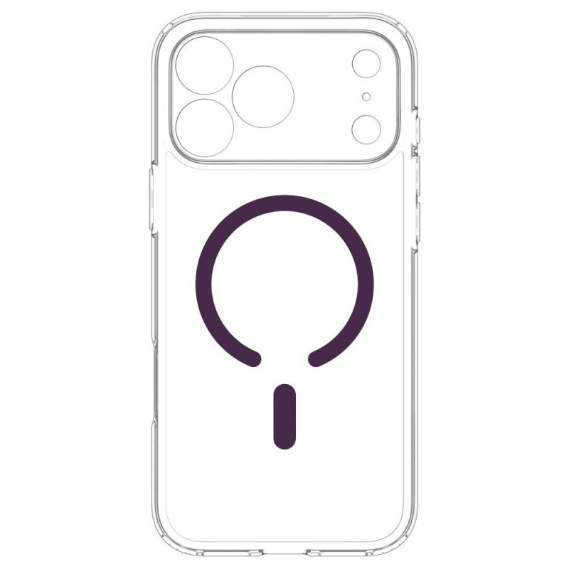 Spigen Ultra Hybrid MagSafe puzdro pre Apple iPhone 17 Pro / 18 Pro, priehľadná/burgundy