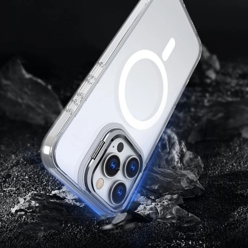 Tech-Protect Magstand MagSafe puzdro pre Apple iPhone 16, priehľadné