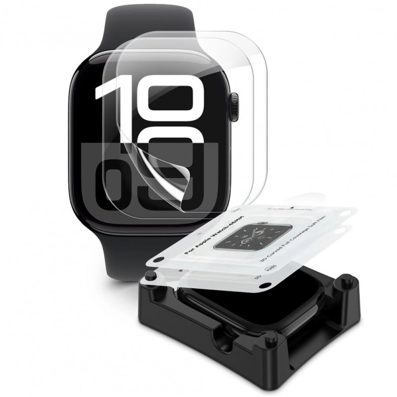 Tech-Protect Supreme Set hydrogélová fólia pre Apple Watch 10 / 11 46 mm, priehľadná (2 ks)