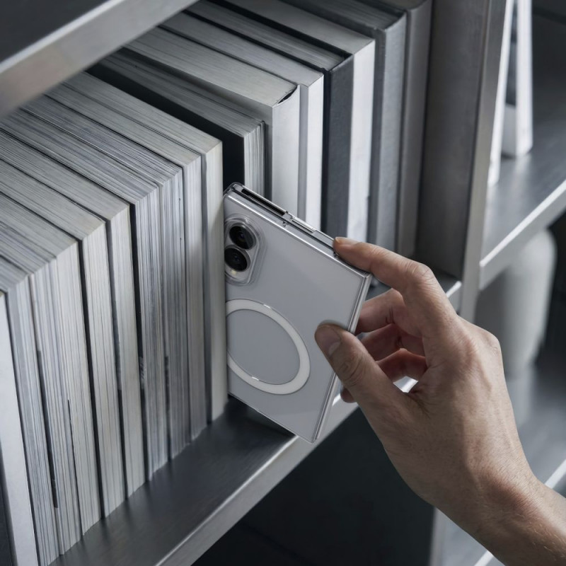 Spigen AirSkin MagSafe puzdro pre Samsung Galaxy Z Fold 8, priehľadné/biele