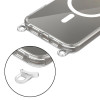 Tech-Protect FlexAir Chain MagSafe puzdro pre Apple iPhone 16, priehľadné, so sivým a ružovým popruhom