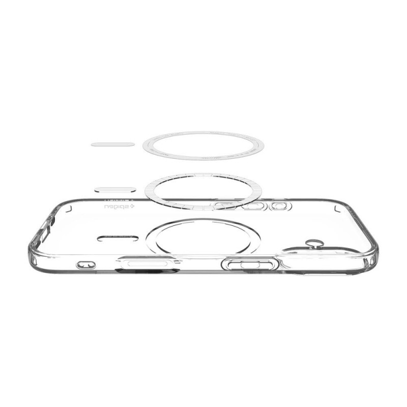 Spigen Liquid Crystal Mag MagSafe puzdro pre Apple iPhone 17, priehľadné/biele