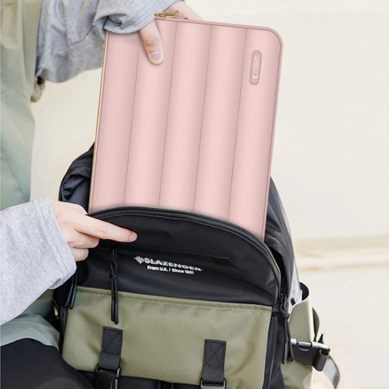 Tech-Protect Puffy puzdro na notebook 13-14" s vreckom na príslušenstvo, Dusty Rose