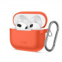 Tech-Protect Silikónové puzdro Hook pre Apple AirPods 3 s karabínou, neónová oranžová