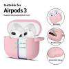 Tech-Protect Silikónové puzdro Hook pre Apple AirPods 3 s karabínou, Dusty Pink