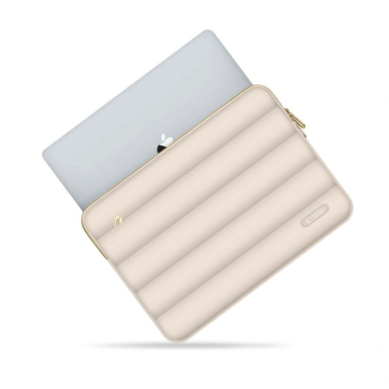 Tech-Protect Puffy puzdro na notebook 13-14" s vreckom na príslušenstvo, piesková