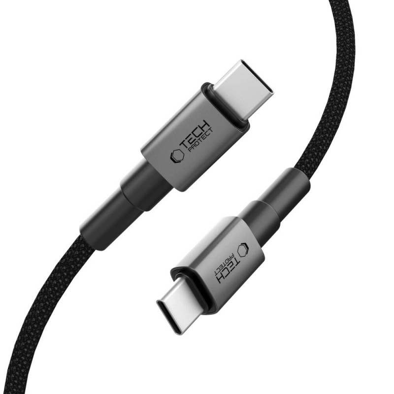 Kábel Tech-Protect Ultraboost DNA USB-C / USB-C PD60W/3A 100 cm, Iron Grey