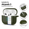 Tech-Protect Silikónové puzdro Hook pre Apple AirPods 3 s karabínou, olivovo zelené