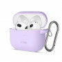 Tech-Protect Silikónové puzdro Hook pre Apple AirPods 3 s karabínou, levanduľová