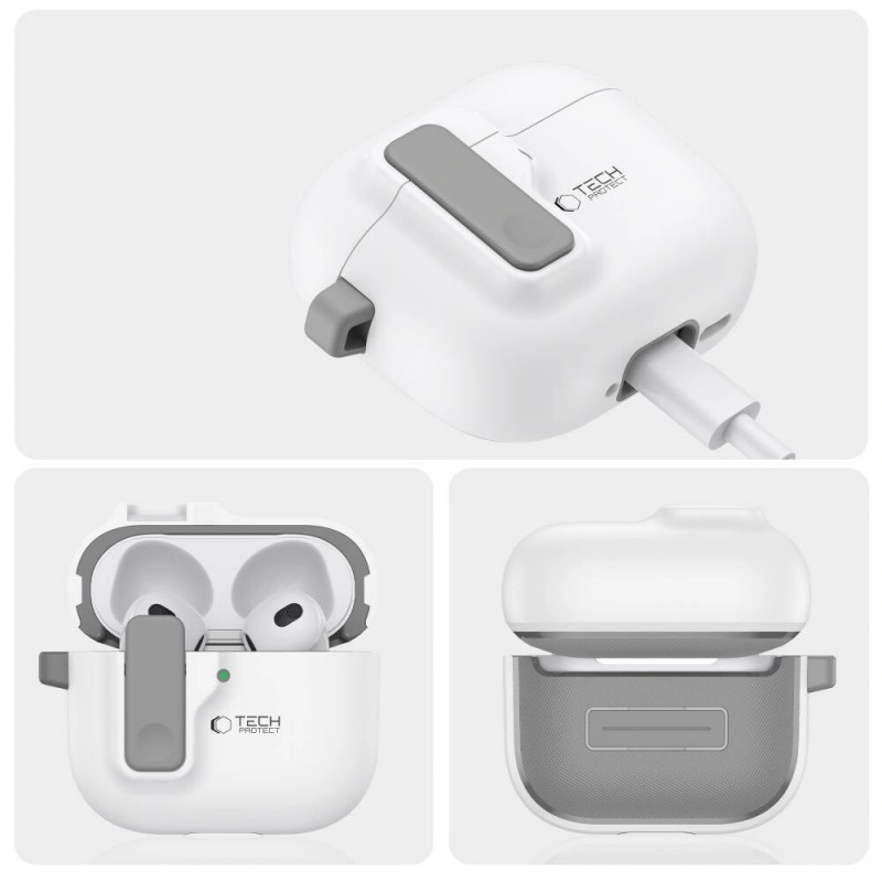 Tech-Protect tenké puzdro Slim Hook pre Apple AirPods 4, biele