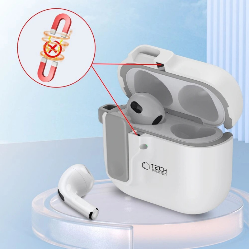 Tech-Protect tenké puzdro Slim Hook pre Apple AirPods 4, biele