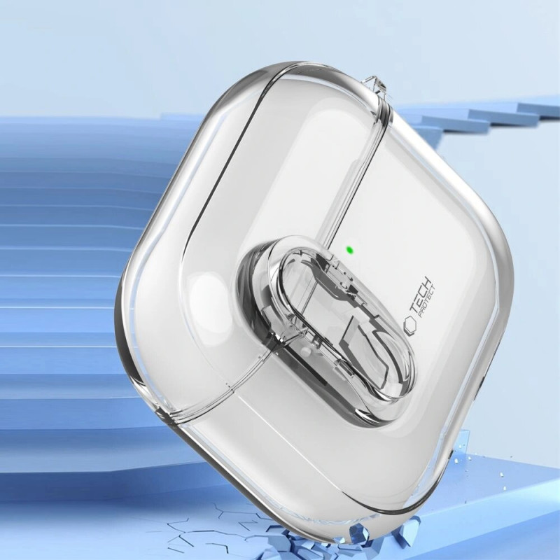 Puzdro Tech-Protect Slim Hook pre Apple AirPods 4, priehľadné