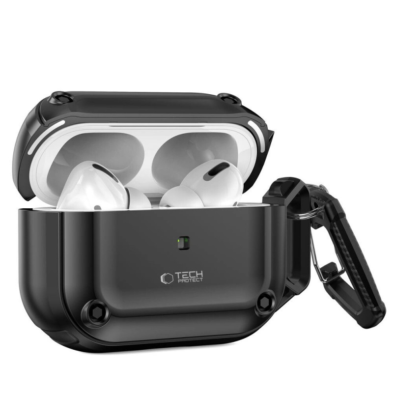 Tech-Protect Puzdro Rough Hook s karabínou pre Apple AirPods Pro 1 / 2, čierne