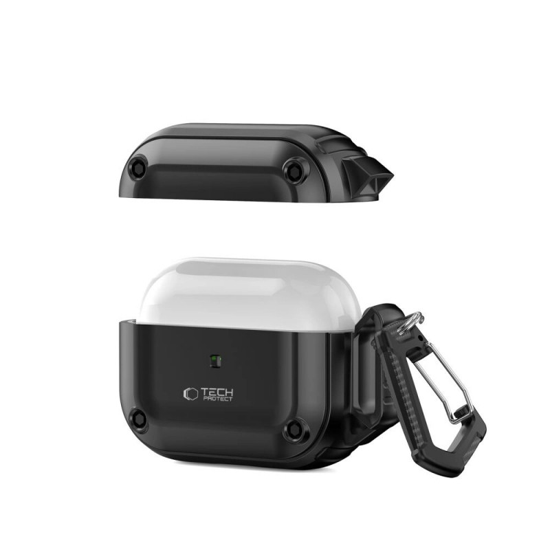 Tech-Protect Puzdro Rough Hook s karabínou pre Apple AirPods Pro 1 / 2, čierne