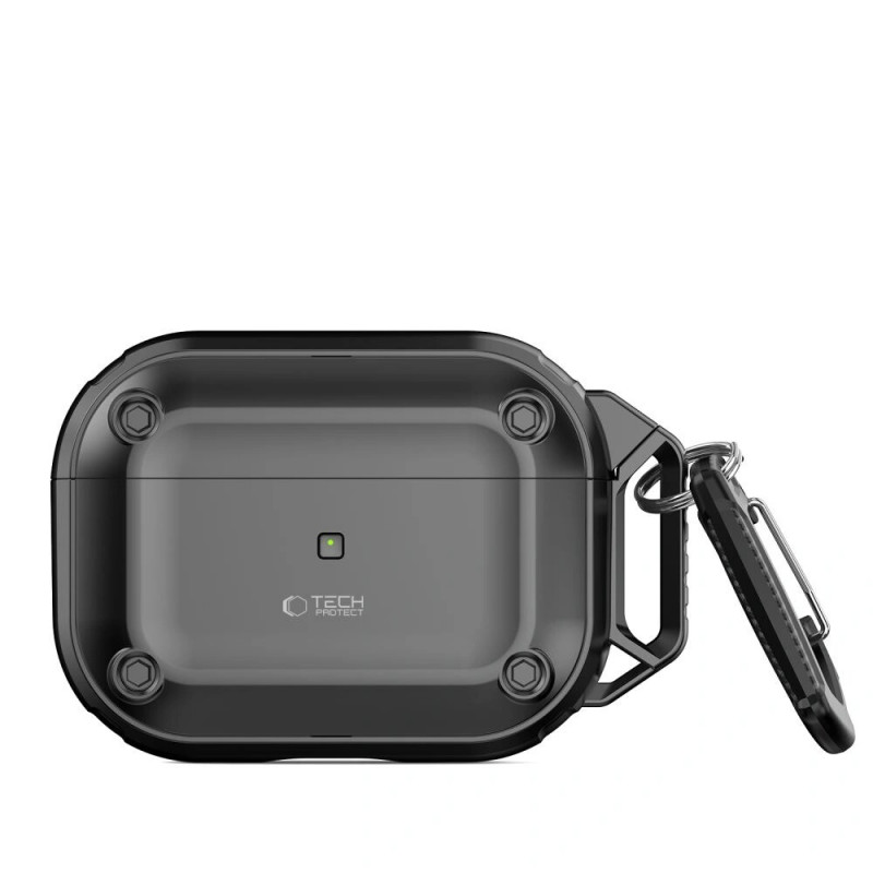 Tech-Protect Puzdro Rough Hook s karabínou pre Apple AirPods Pro 1 / 2, čierne