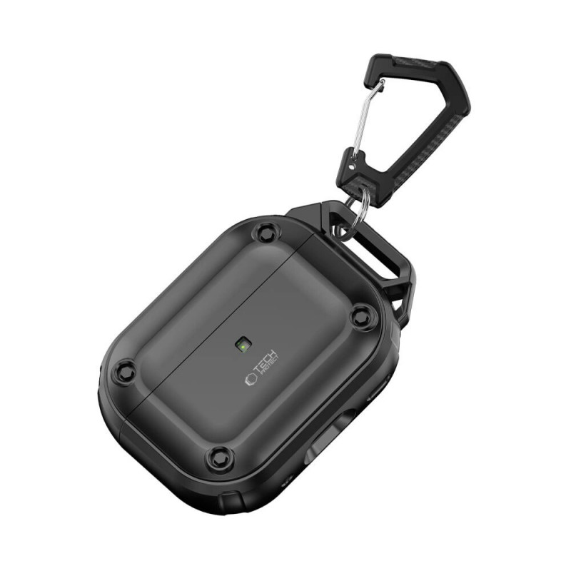 Tech-Protect Puzdro Rough Hook s karabínou pre Apple AirPods Pro 1 / 2, čierne