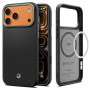 Spigen Enzo Aramid T Mag MagSafe puzdro pre Apple iPhone 17 Pro / 18 Pro, čierne/strieborné