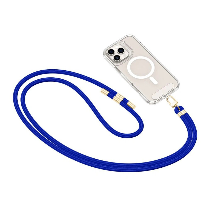 Popruh na telefón cez telo Tech-Protect C7S Rope, kobaltová modrá/zlatá
