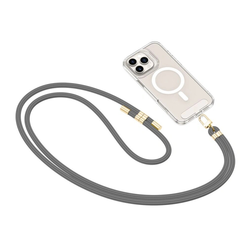 Popruh na telefón cez telo Tech-Protect C7S Rope, Crayon Grey/zlatá