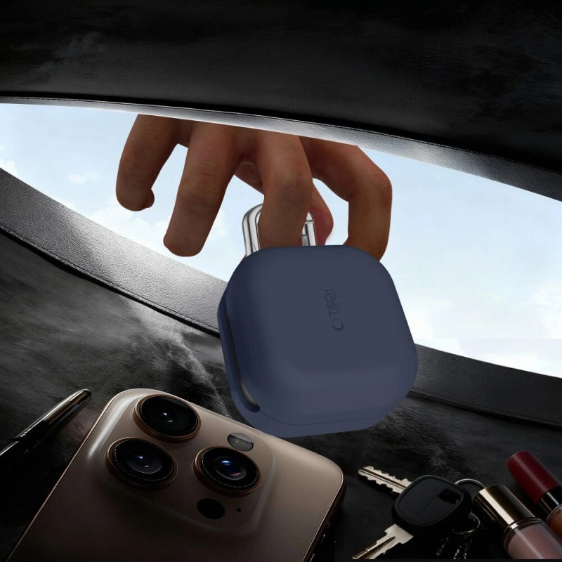 Tech-Protect Silikónové puzdro s háčikom pre Samsung Galaxy Buds 4 / 4 Pro, čierne