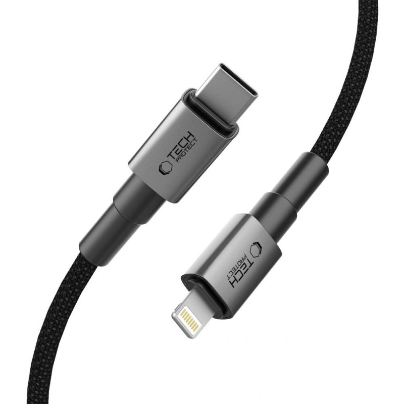 Kábel Tech-Protect Ultraboost DNA USB-C / Lightning PD27W/3A 200 cm, Iron Grey