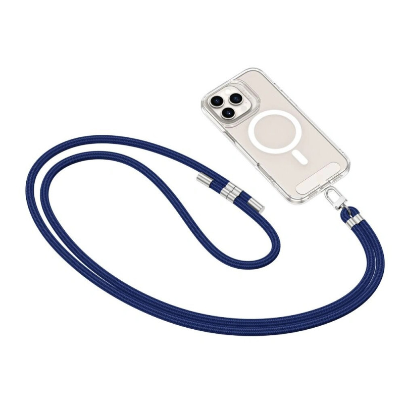 Popruh na telefón Tech-Protect C7S Rope Crossbody, námornícka modrá/strieborná