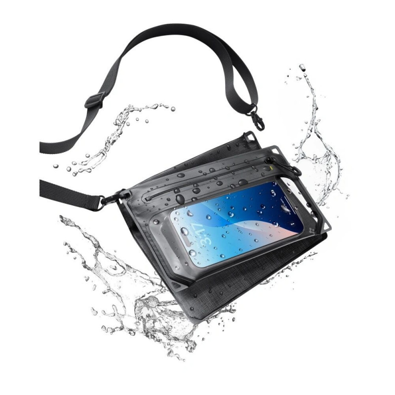 Univerzálne vodotesné puzdro crossbag Spigen A640, čierne