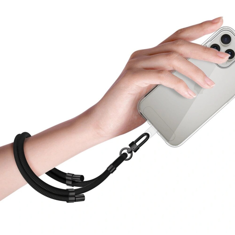 Tech-Protect C4S Rope popruh na zápästie na telefón, čierny