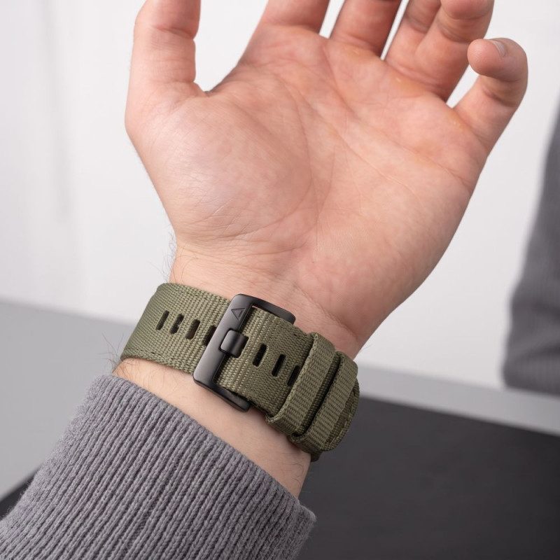Tech-Protect Nylon Classic hodinkový remienok pre Garmin Fenix 5X / 5X Plus / 6X / 6X Pro / 7X / 8 / 8 Pro / 9 / 9 Pro 47 mm, Military Green