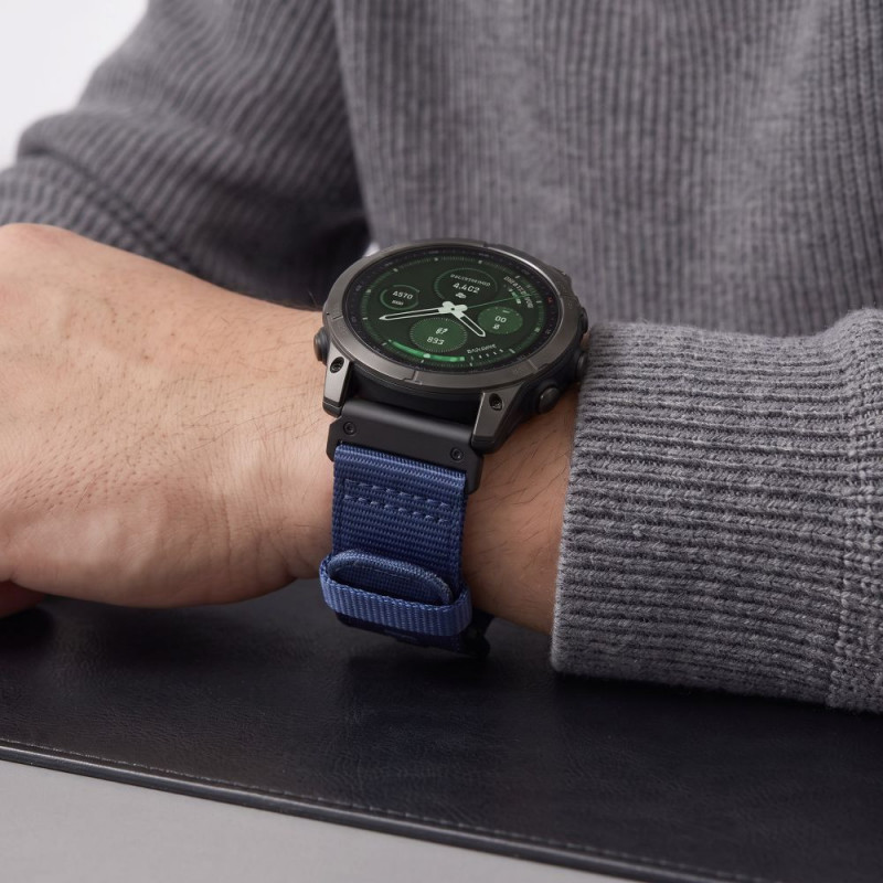 Tech-Protect Nylon Classic náramok na hodinky pre Garmin Fenix 5X / 5X Plus / 6X / 6X Pro / 7X / 8 / 8 Pro / 9 / 9 Pro 47 mm, Midnight Navy