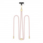 Popruh na telefón cez telo Tech-Protect C2S Rope, Baby Pink/zlatá