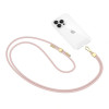Popruh na telefón cez telo Tech-Protect C2S Rope, Baby Pink/zlatá